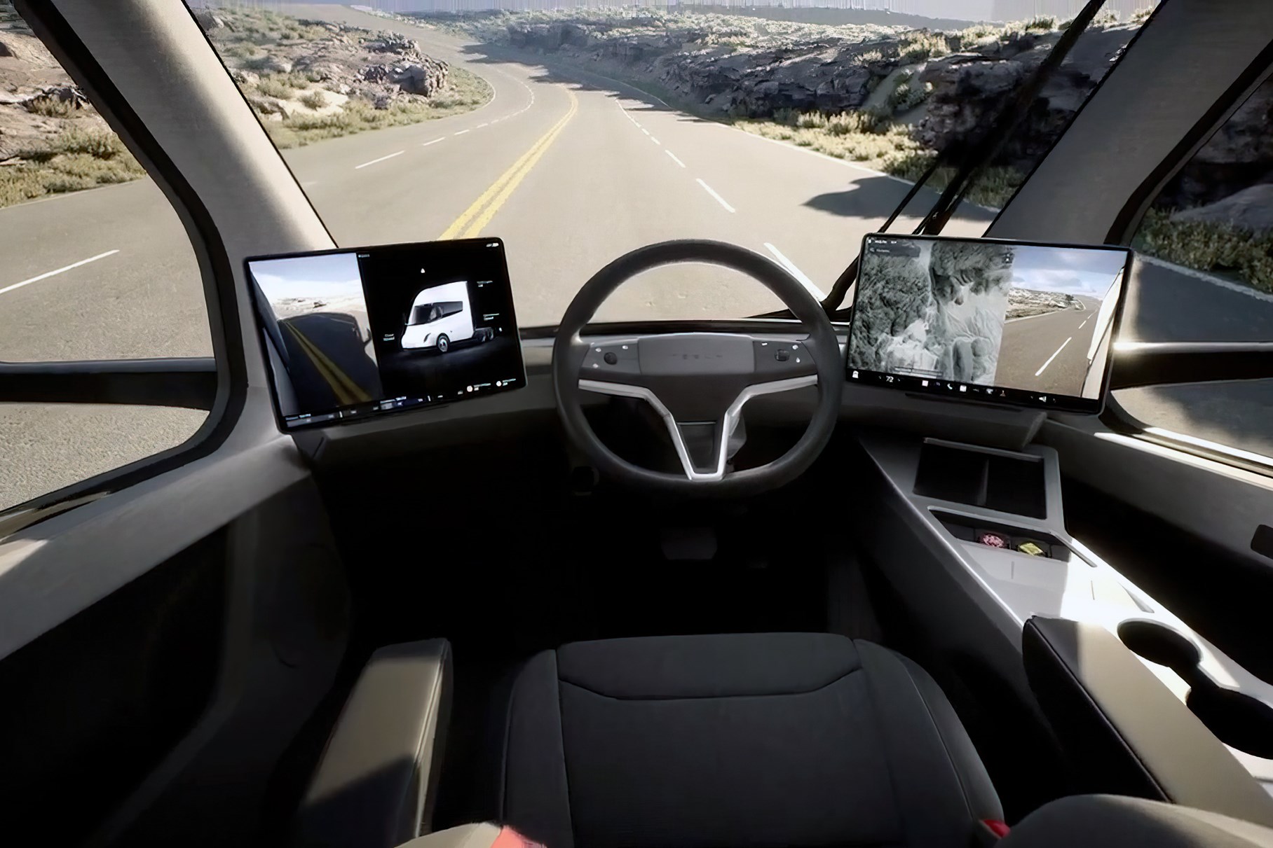 Tesla Semi'nin üretim versiyonunun iç mekanı sergilendi