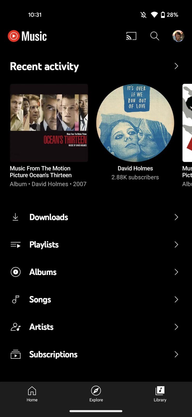 YouTube Music, Kitaplık sekmesinin tasarımını yeniledi