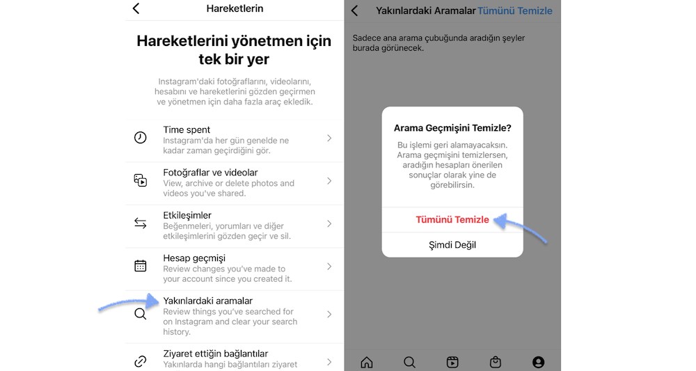 instagram keşfet sıfırlama