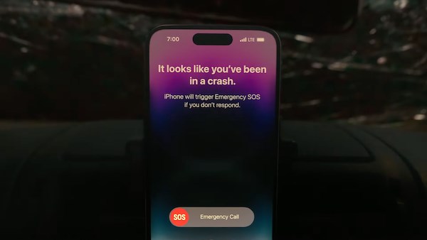 iPhone 14 trafik kazası algılama