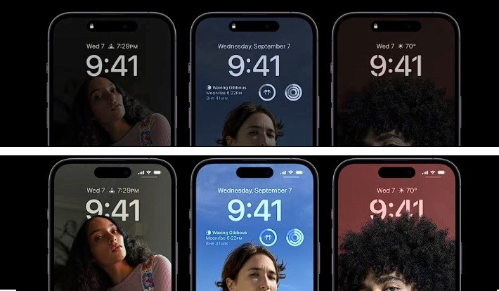 iPhone 14 Pro’nun her zaman açık ekranı renkli ve sürekli açık