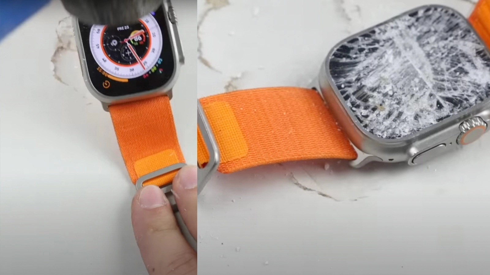 Apple Watch Ultra ağır çekiç darbelerine dayandı
