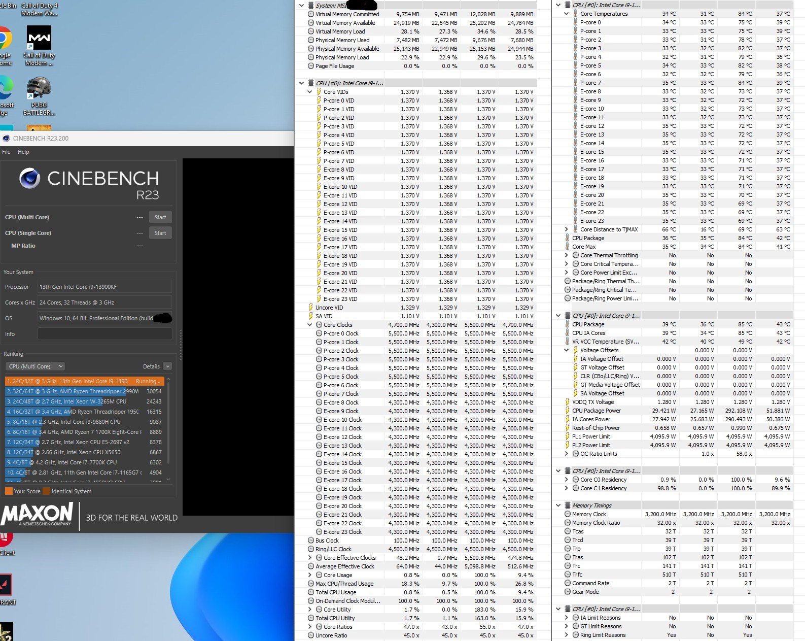Intel Core i9-13900KF, 5,8 GHz hızlarda Cinebench'te görüntülendi