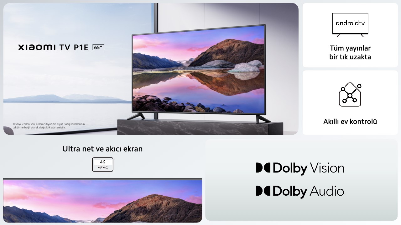 Xiaomi TV P1E 65 inç Android TV özellikleri