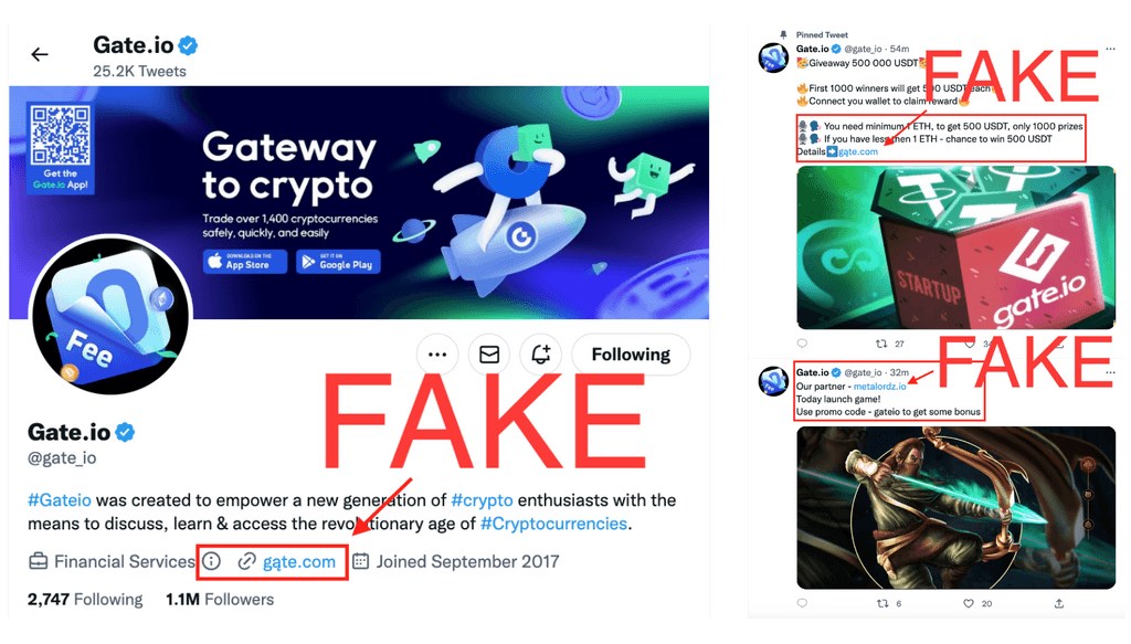 Kripto Borsası Gate io’nun Twitter hesabı saldırıya uğradı