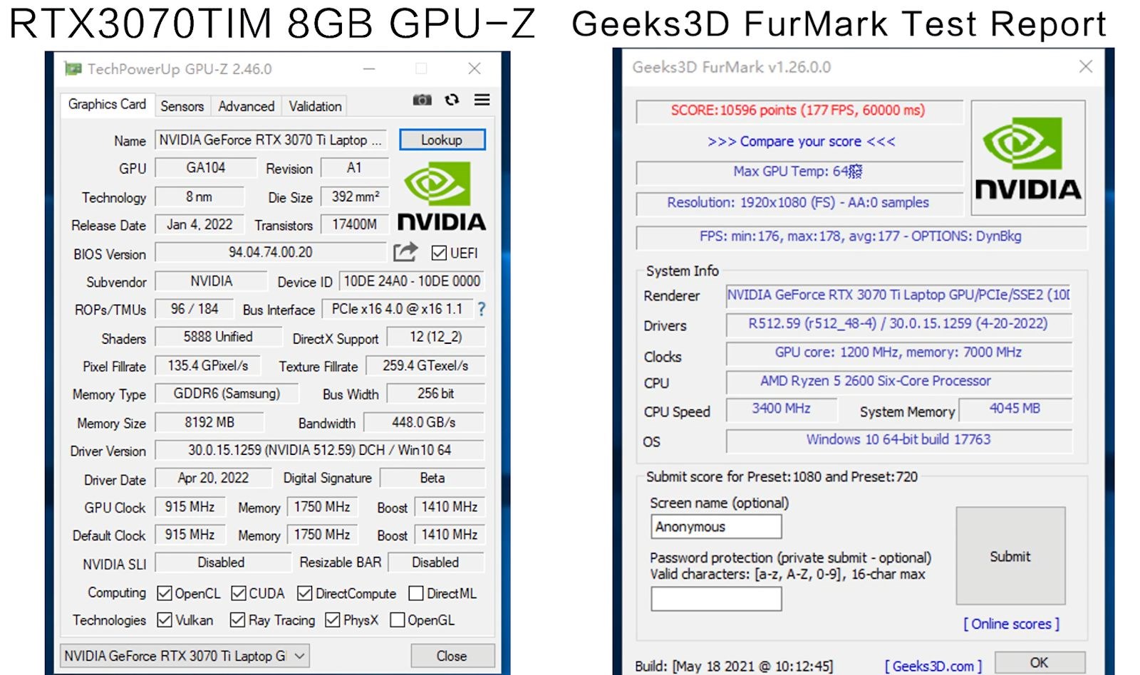 RTX 3070 Ti Mobil kartlar masaüstü olarak satılmaya başlandı