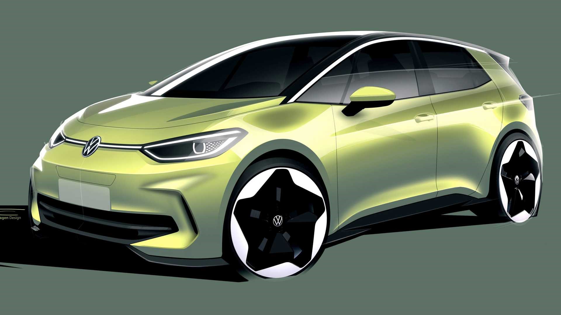 Makyajlı 2023 Volkswagen ID 3'ün çizimleri paylaşıldı