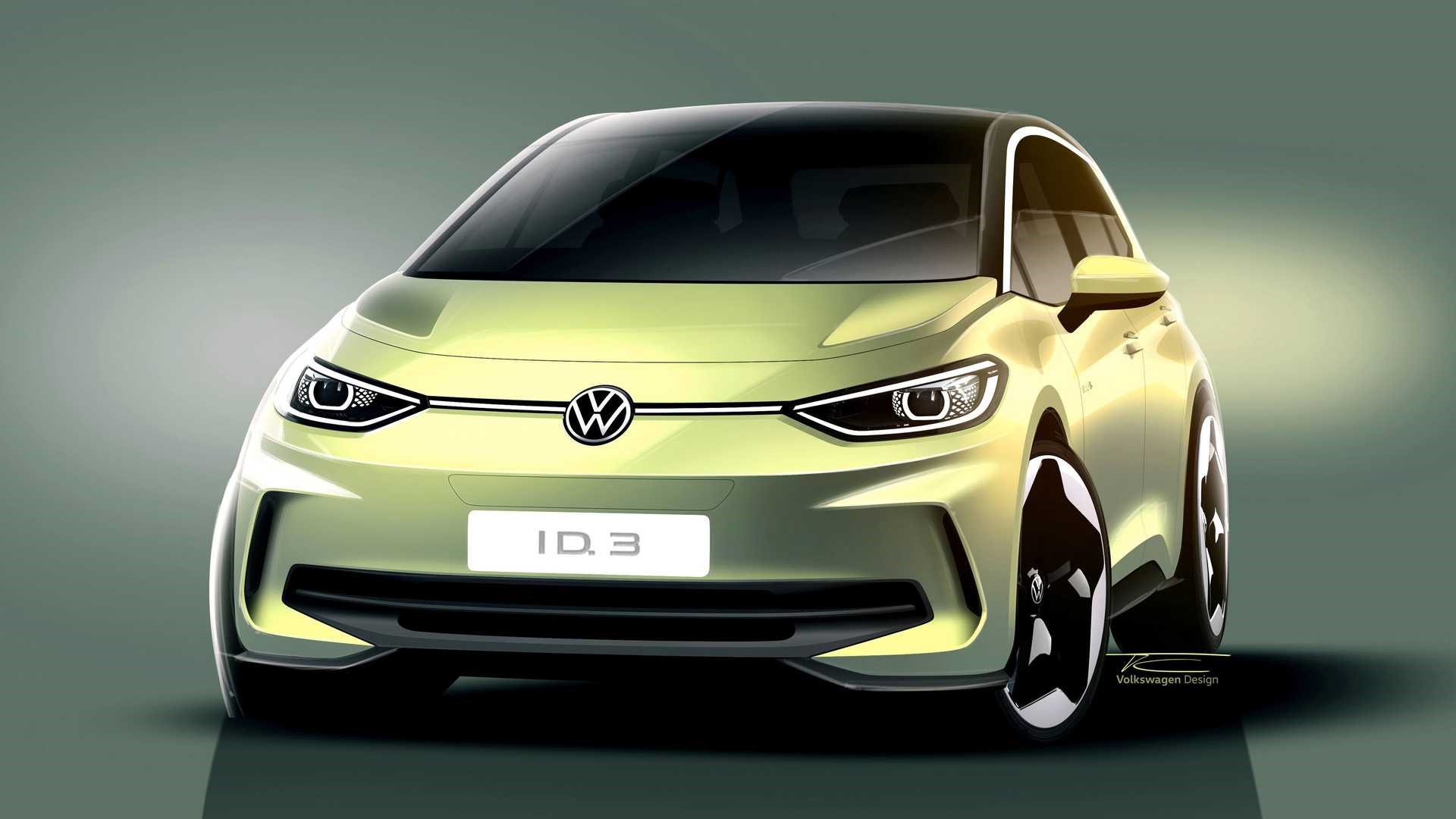 Makyajlı 2023 Volkswagen ID 3'ün çizimleri paylaşıldı