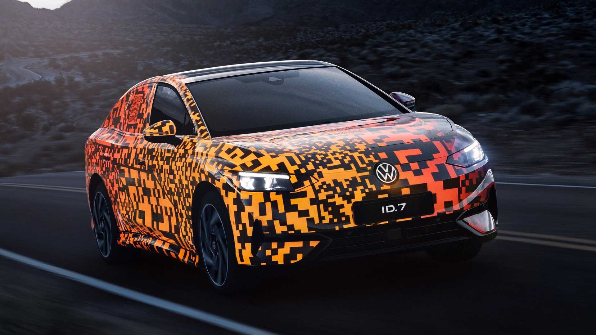 Volkswagen ID.7 elektrikli sedan, dijital kamuflajıyla tanıtıldı