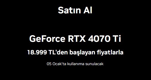 Nvidia RTX 4070 Ti Türkiye fiyatı açıklandı! Beklenenden ucuz