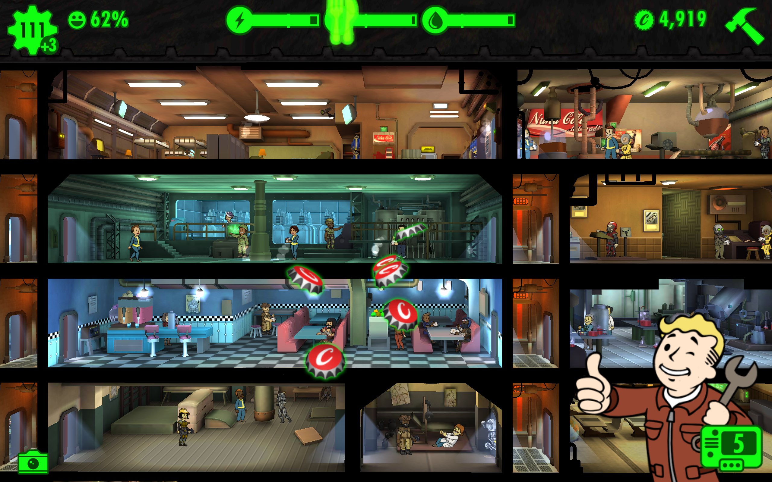 Fallout Shelter mobile simülasyon oyunu