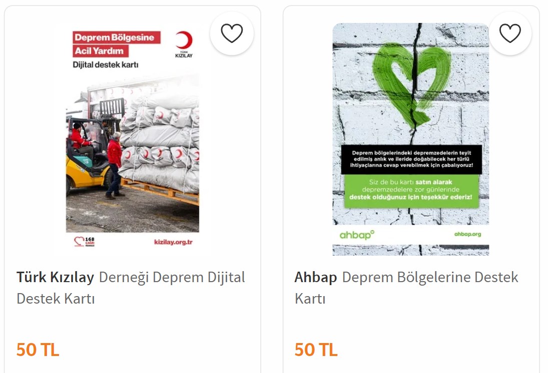 Ahbap ve Kızılay'ın dijital destek kartları satışa çıktı