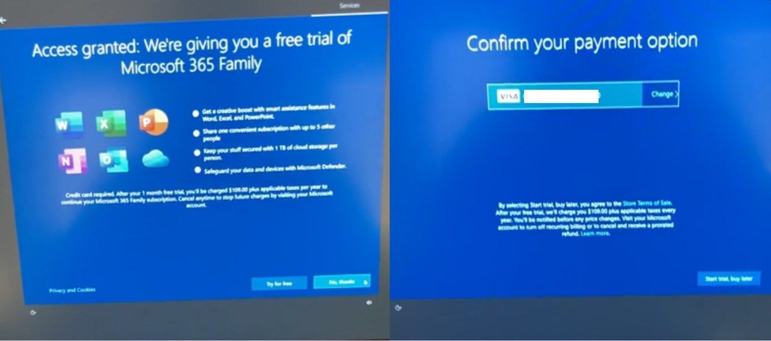 Windows hatası, kullanıcıları Microsoft 365 satın almaya zorluyor