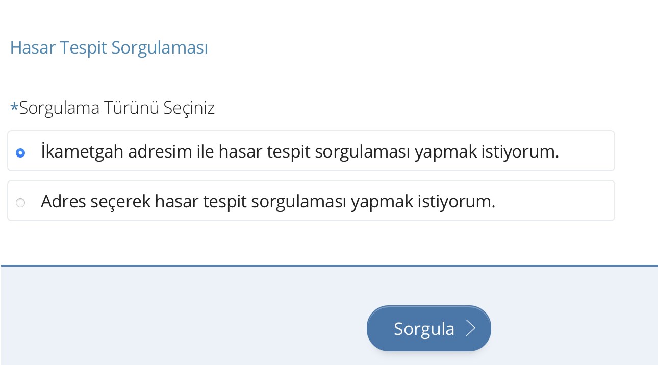 edevlet hasar sorgulama