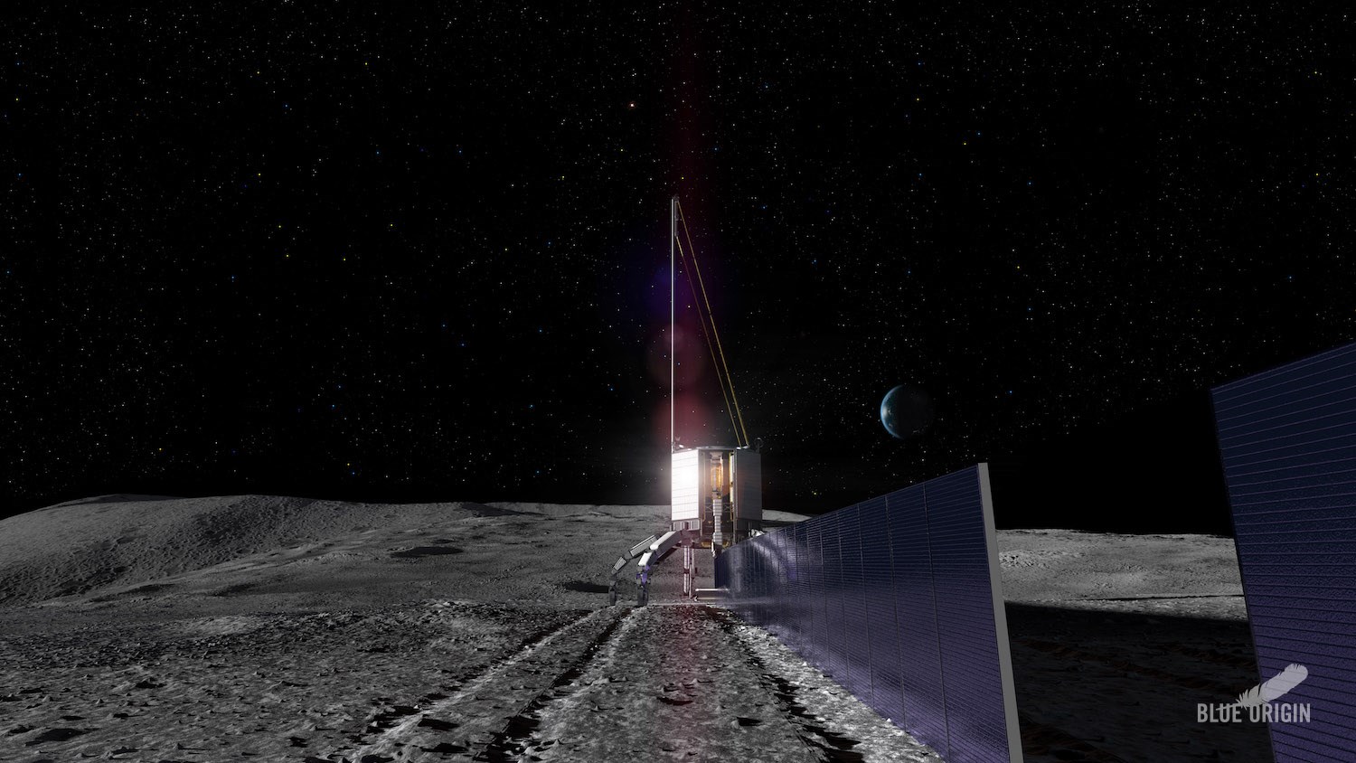 Blue Origin, Ay toprağından güneş paneli yaptı