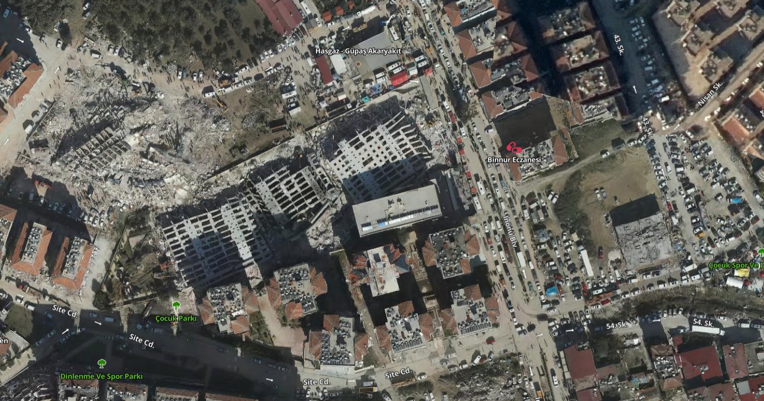 Depremin yıkıcı etkisi Atlas ile uydudan böyle görüntülendi