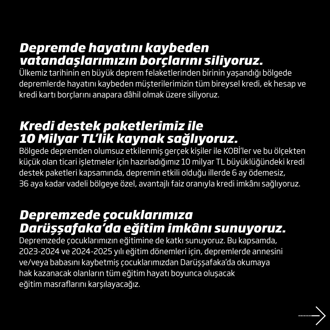 İş Bankası depremde hayatını kaybedenlerin tüm borçlarını sildi