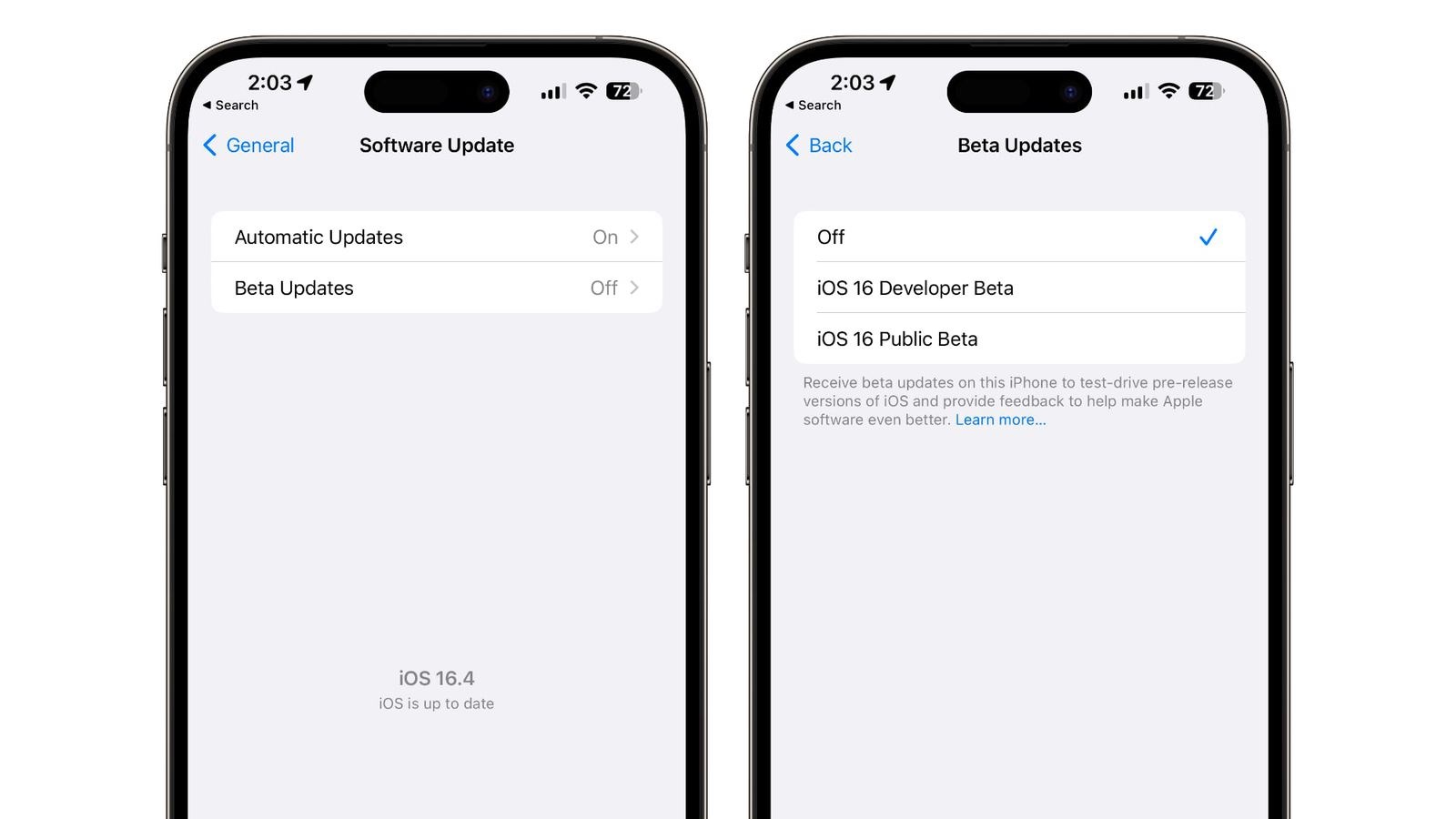 iOS 16.4 beta güncellemeleri