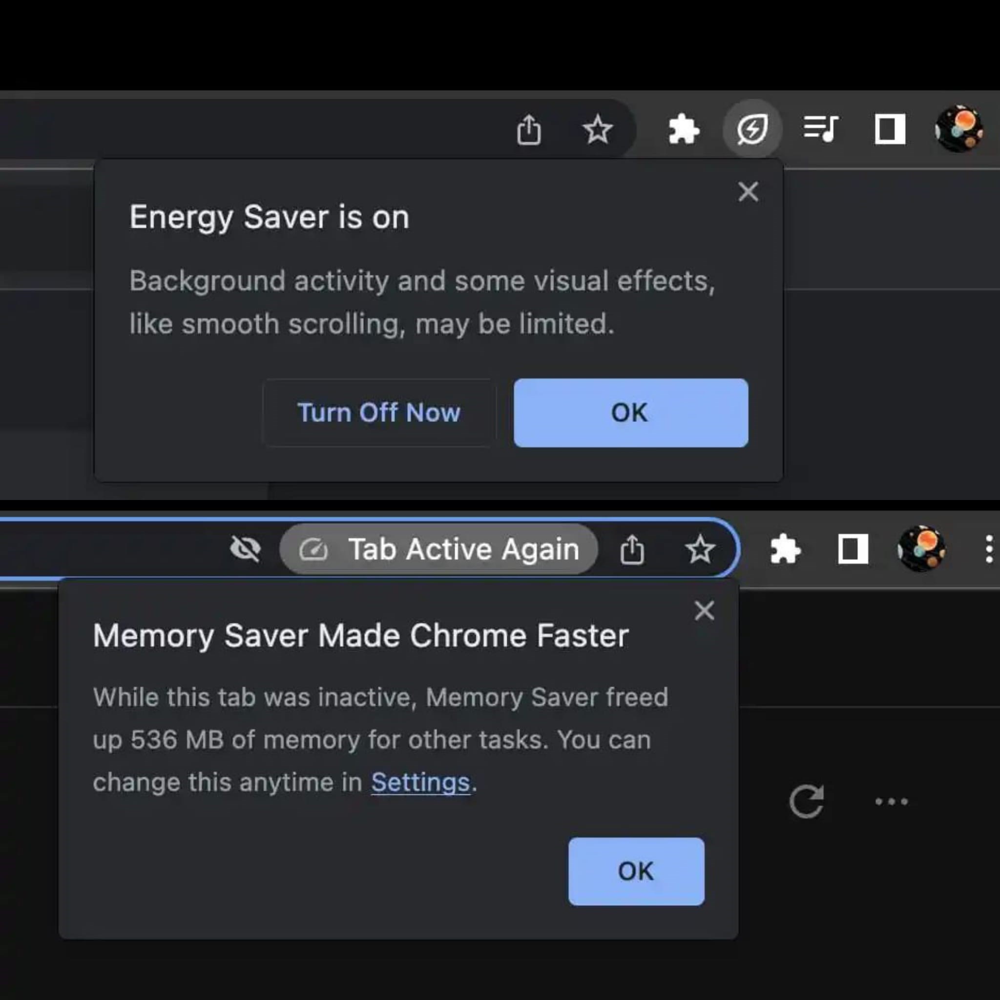 Chrome'un Bellek ve Enerji Tasarruf modları kullanıma sunuldu