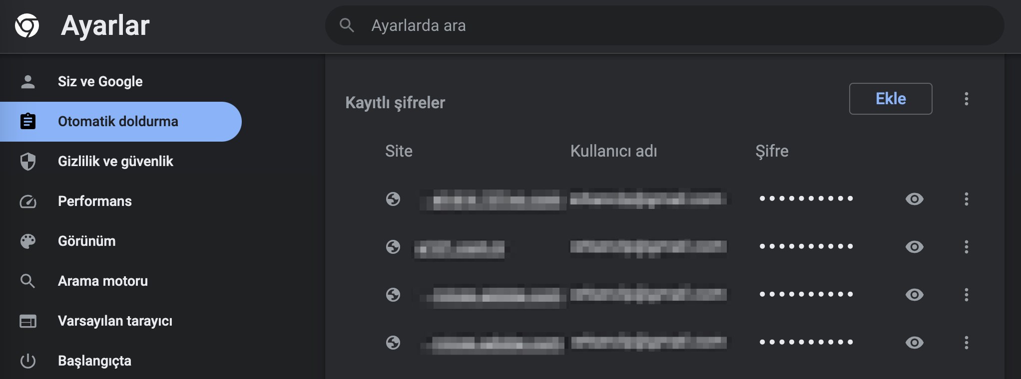 google chrome kayıtlı şifreleri görme