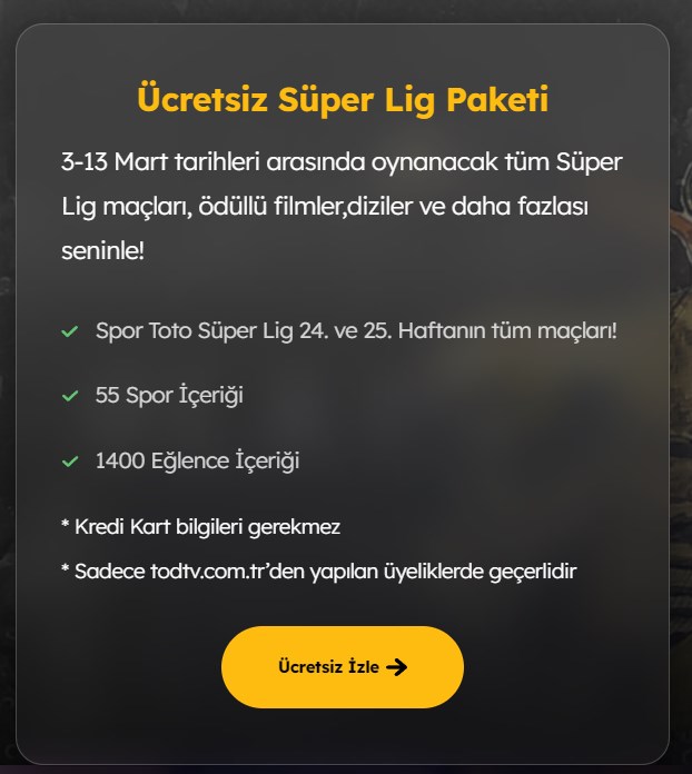 süper lig maçları ücretsiz