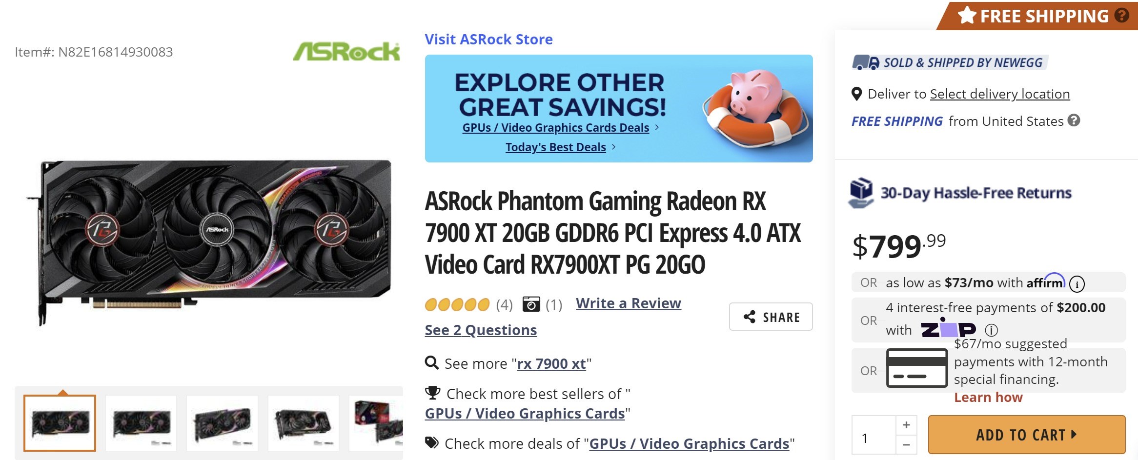 AMD Radeon RX 7900 XT fiyatı düşmeye devam ediyor