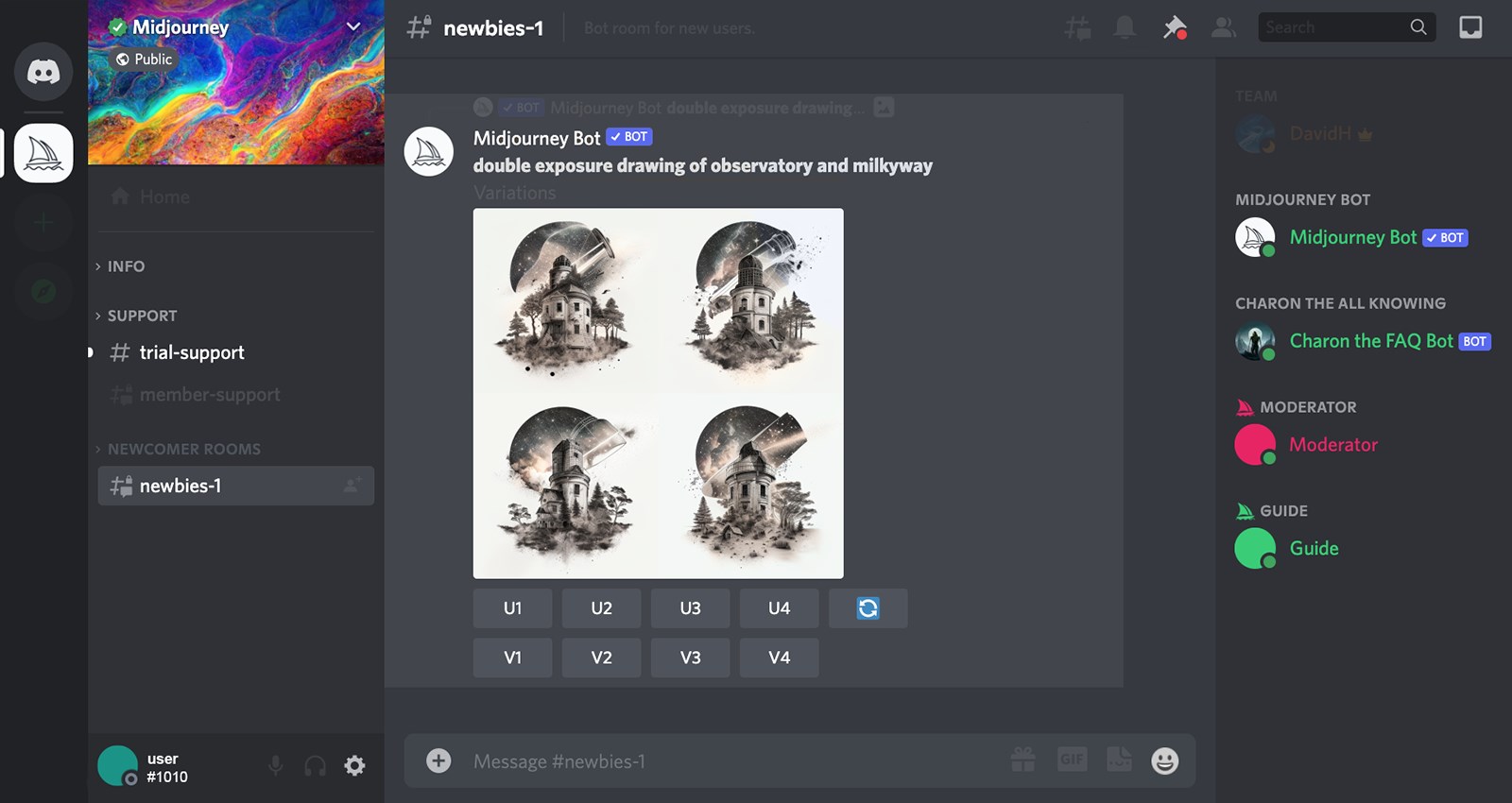 Midjourney discord bot