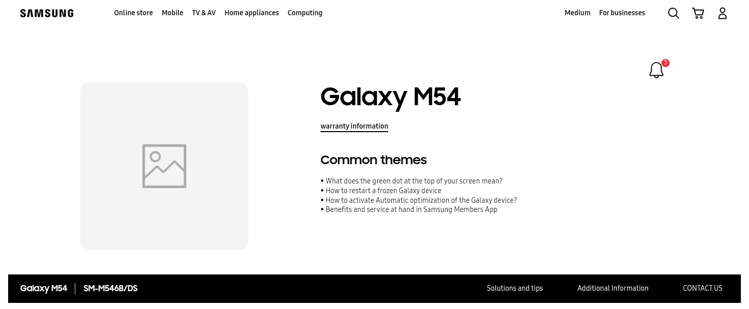 Galaxy M54 Samsung sitesinde ortaya çıktı