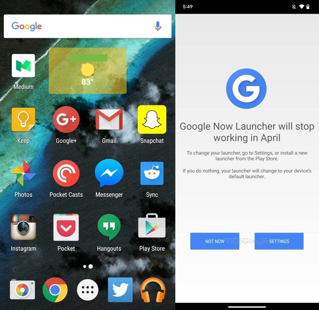 Google Now Launcher için karar verildi: Tamamen kapanıyor