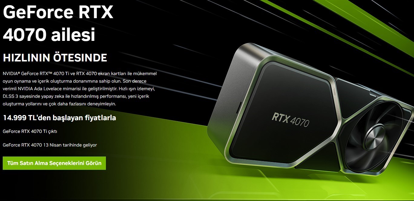 GeForce RTX 4070 Türkiye fiyatı