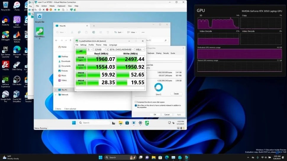 Bu da oldu: Windows 11, ekran kartı belleğinde çalıştırıldı