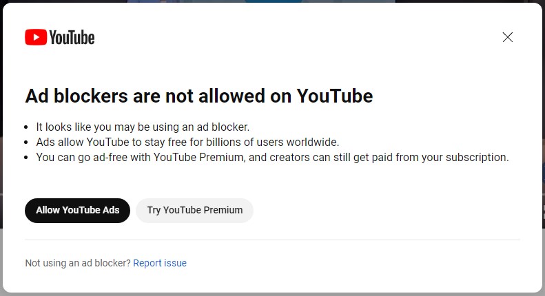 YouTube, reklam engelleyicileri yasaklamaya başladı
