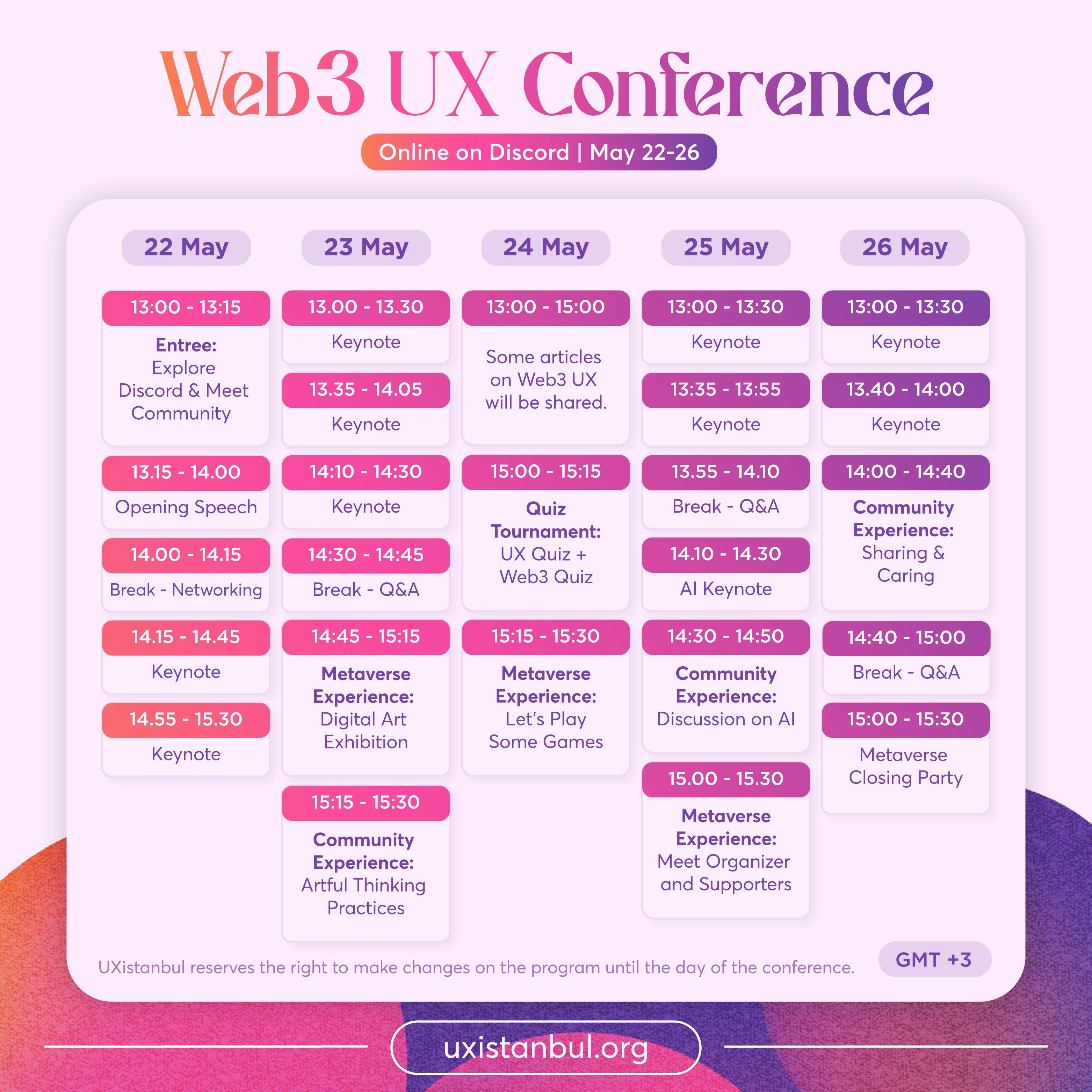 Web3 konulu 9. UXİstanbul Konferansı 22-26 Mayıs’ta gerçekleşecek
