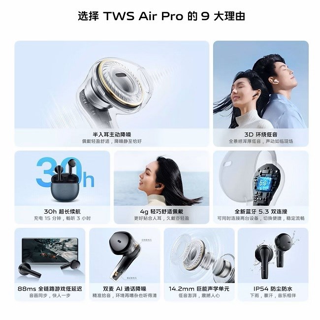 Vivo TWS Air Pro teknik özellikleri