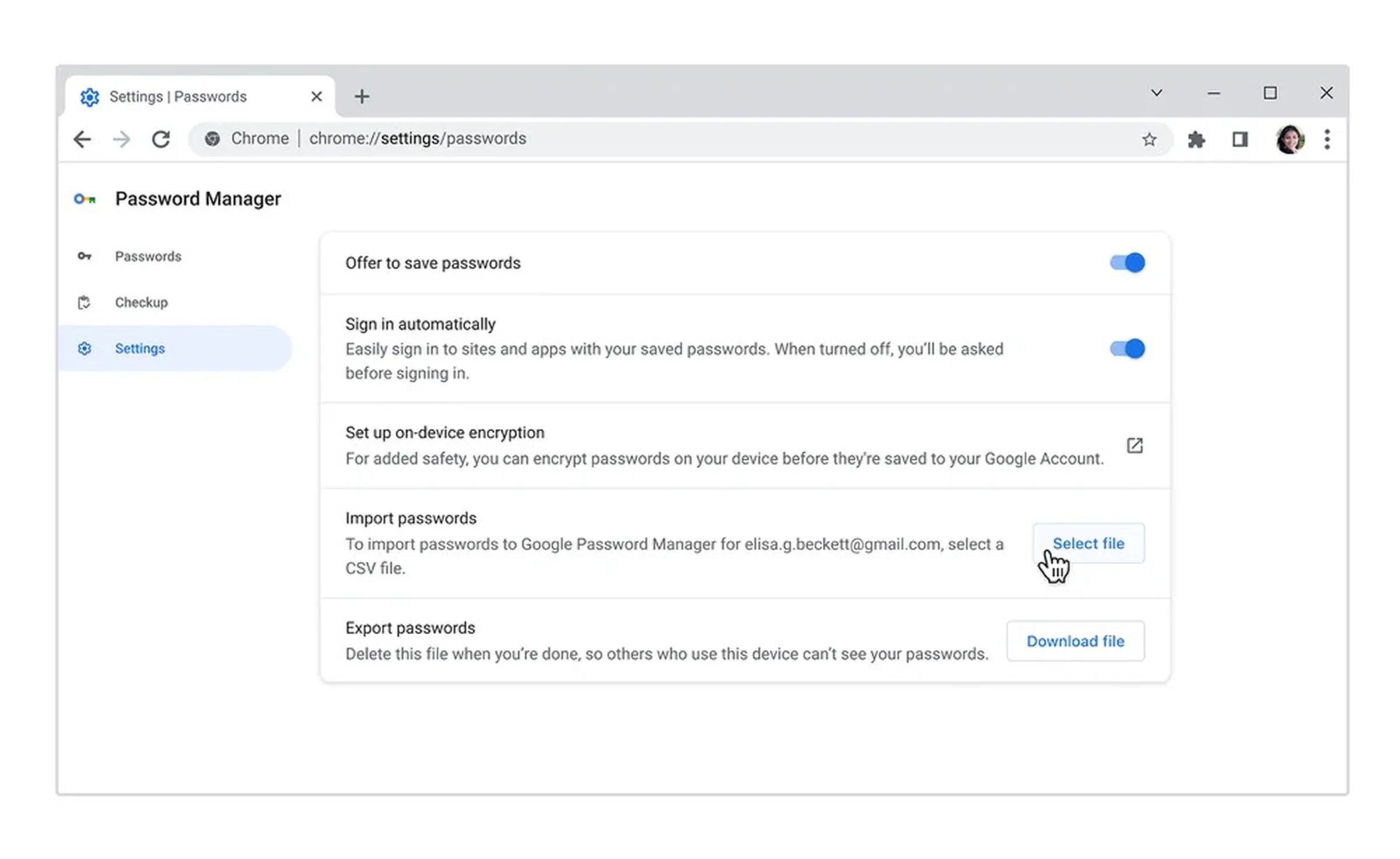 google chrome şifre yöneticisi içe aktarma