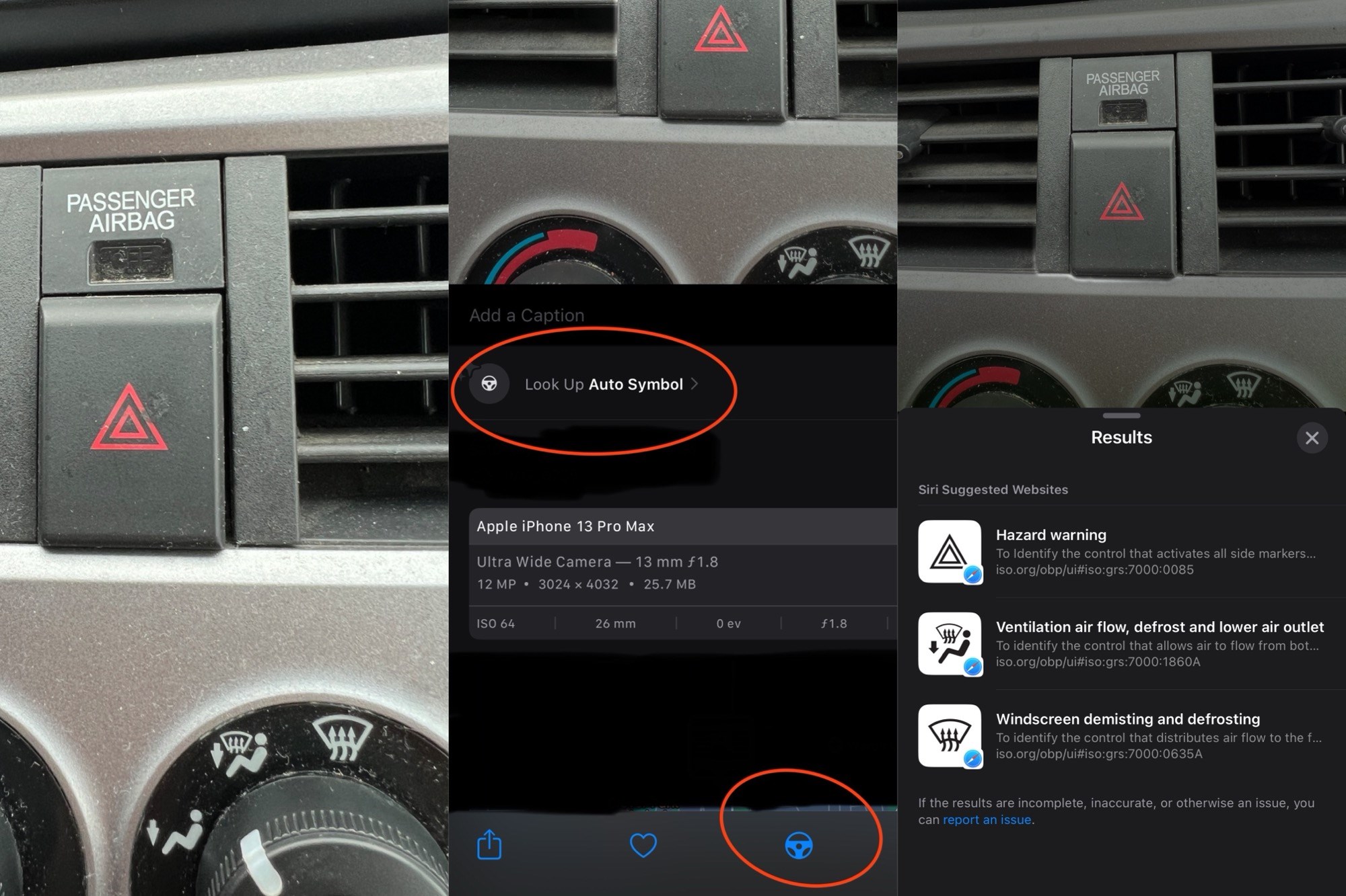 iOS 17, araç panosundaki uyarı lambaların anlamını söyleyebilecek