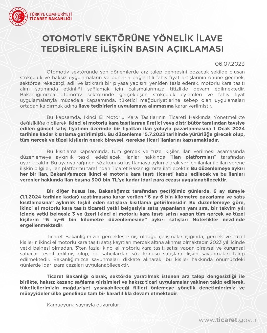 İkinci el araç satışında 'ilan kısıtlaması' devri başlıyor