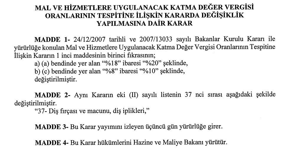 Her ürün ve hizmete zam: KDV oranları artırıldı!