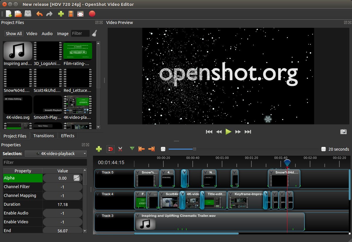 bedava video edit programı OpenShot