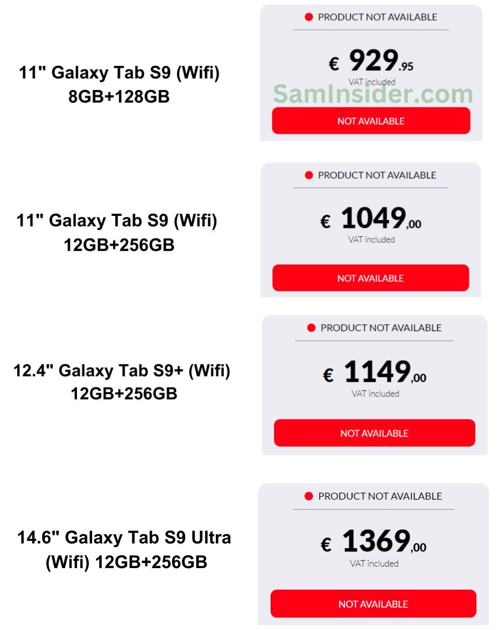 Samsung Galaxy Tab S9 serisinin Avrupa fiyatı sızdırıldı