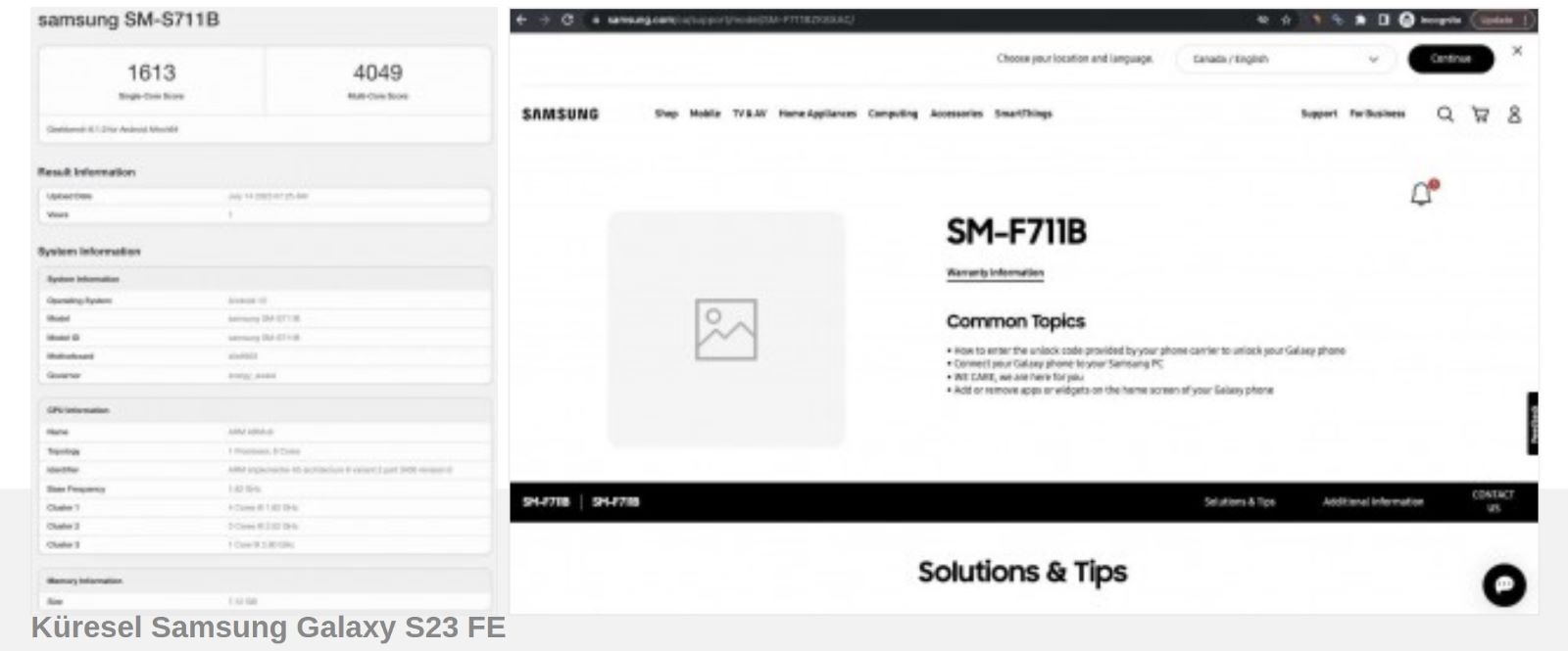Samsung Galaxy S23 FE, iki farklı işlemci ile piyasaya sürülecek