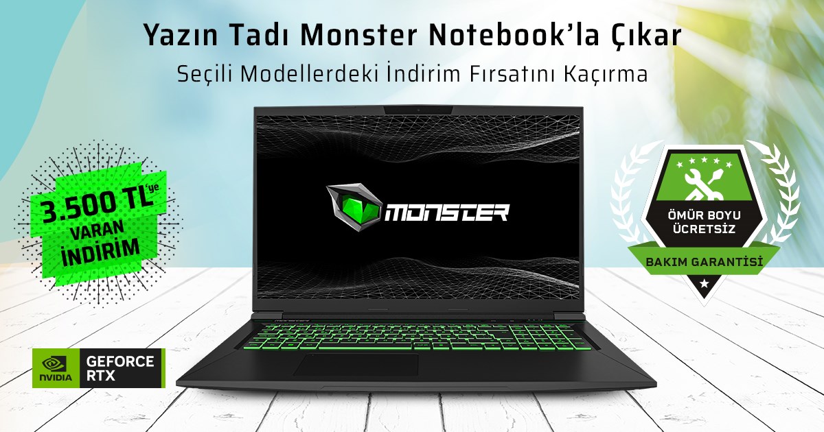 Monster Notebook NVIDIA GeForce RTX 40 Serisi GPU’lu oyun bilgisa