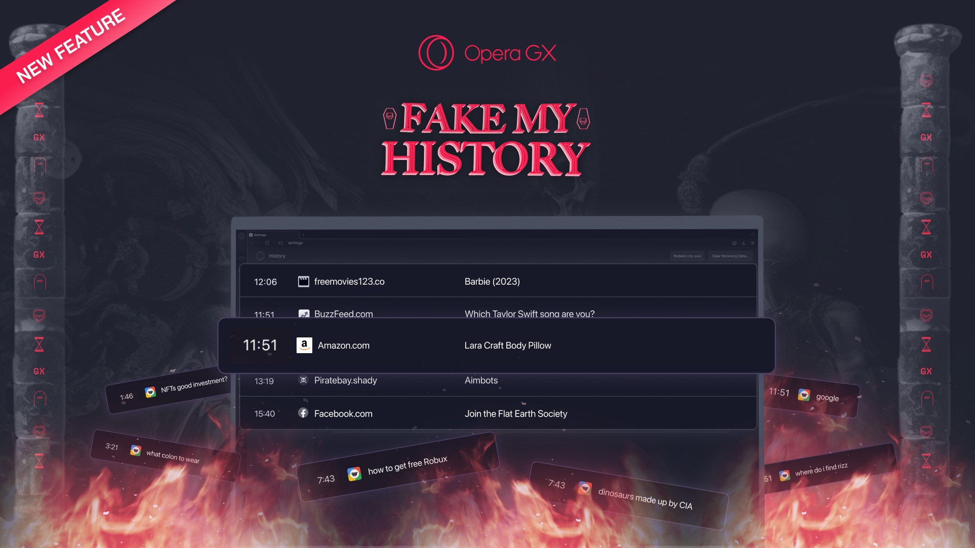 Opera GX ölürseniz tarayıcı geçmişinizi sahtesiyle değiştirecek
