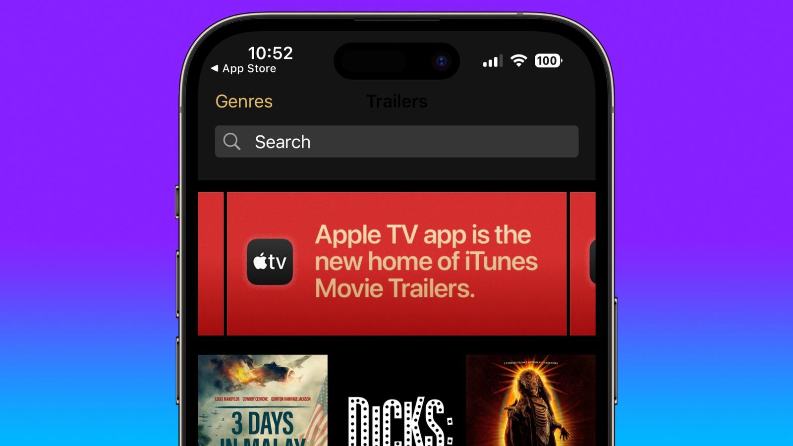 itunes movie trailers apple tv uygulaması