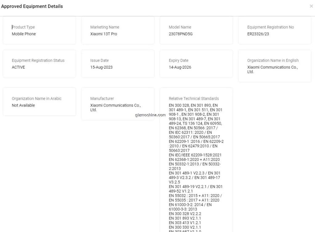 Xiaomi 13T serisi yakında geliyor: Sertifika kayıtları yayınlandı