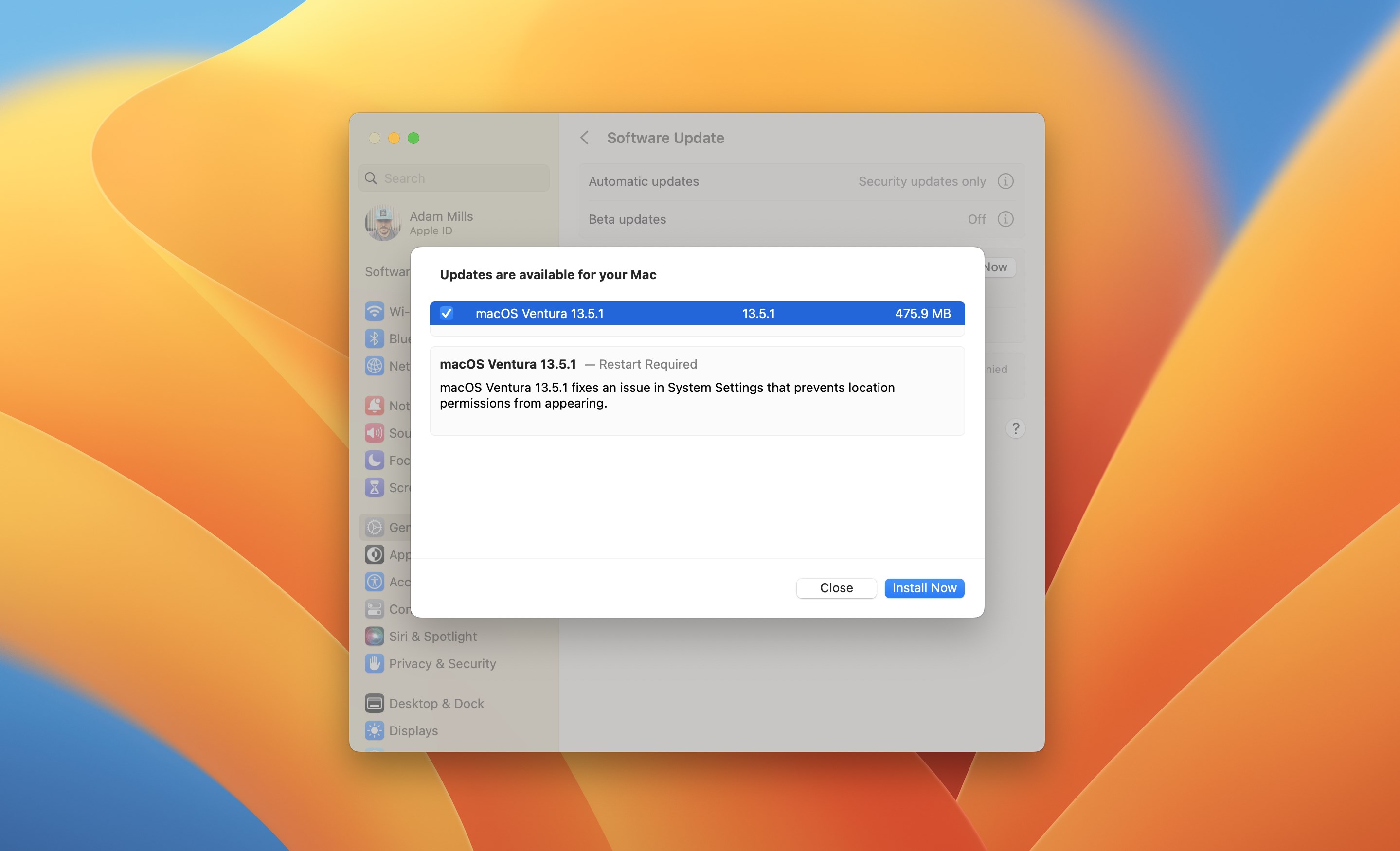 macOS Ventura 13.5.1 yayınlandı