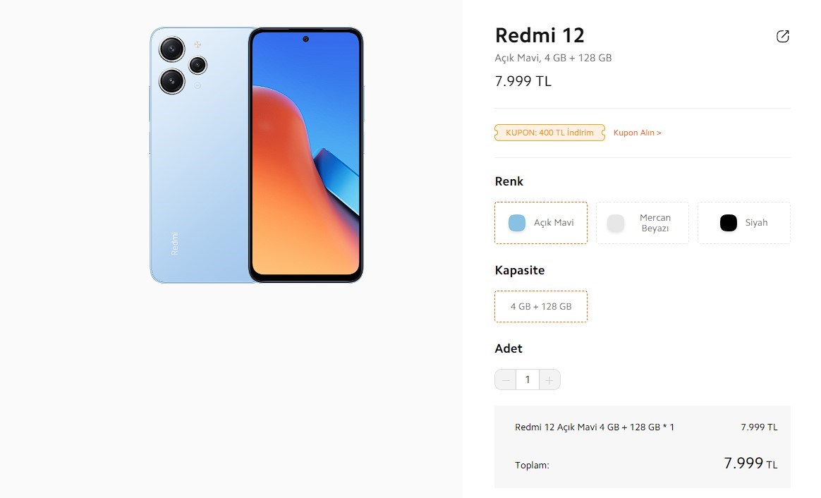 Xiaomi Redmi 12 Türkiye fiyatı