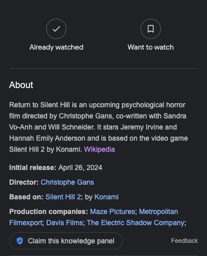 Return to Silent Hill 2024 yılında yayınlanabilir