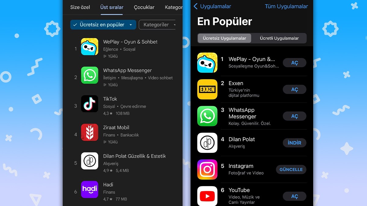 WePlay, App Store ve Google Play Store'da Türkiye'de birinci