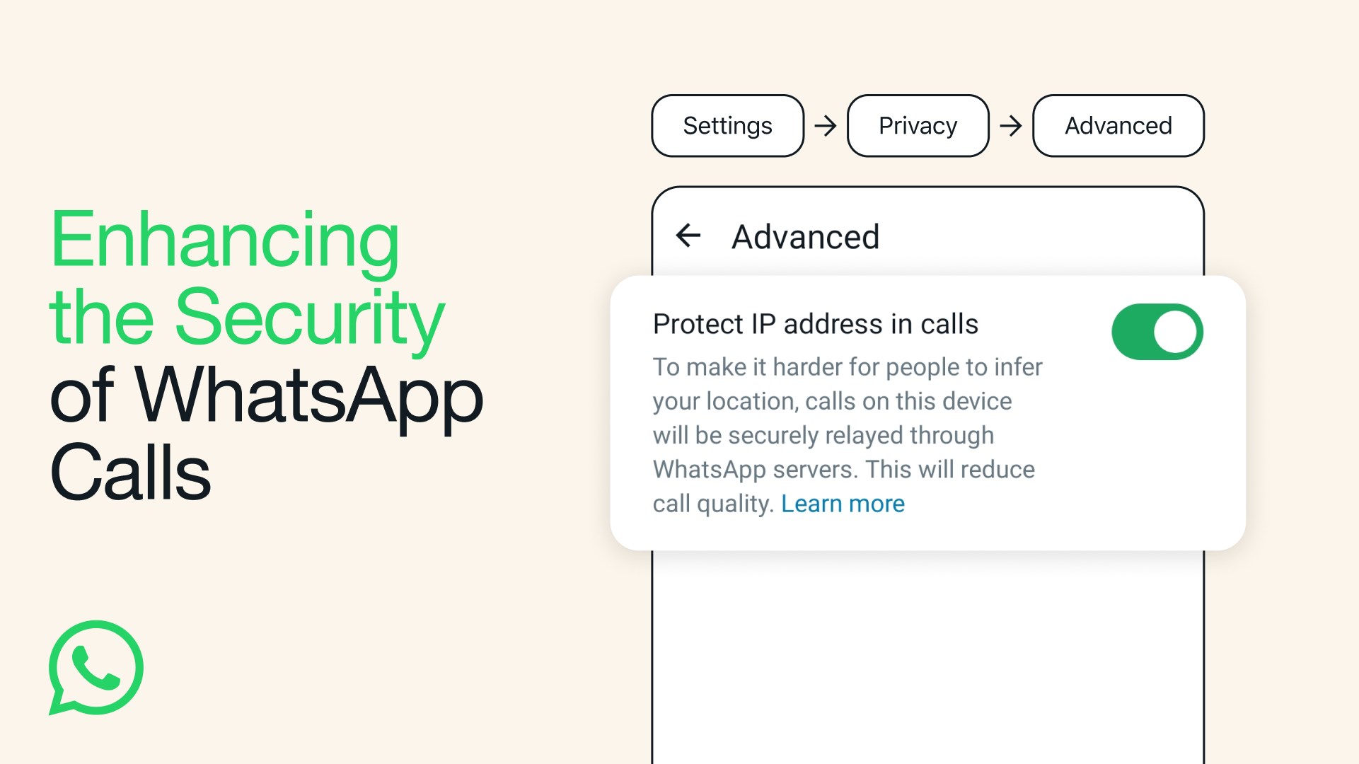 whatsapp arama ip adresini koruma özelliği